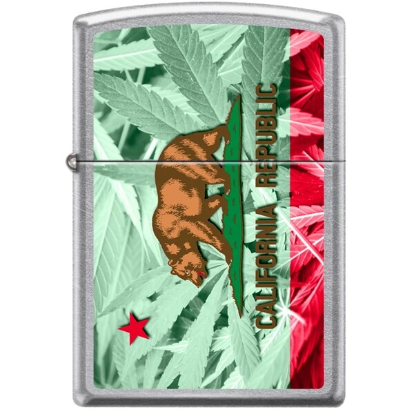 Zippo 2024 Zippo California Republic Weed Flag, Street Chrome ZIP-207CI414232 - main